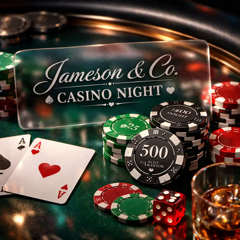 Detale ekskluzywnego stołu pokerowego w kinowym oświetleniu